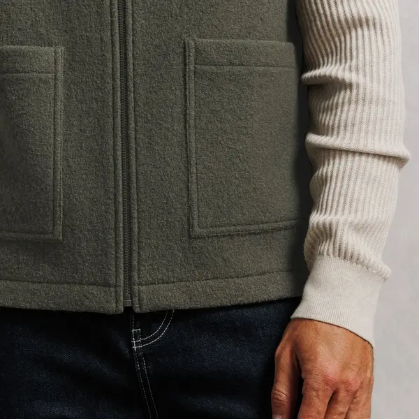 Gilet zippé sans manches 100% laine