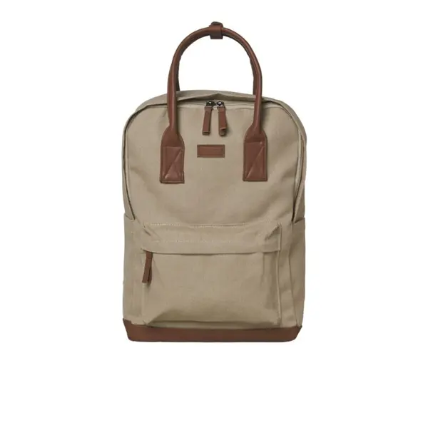 SAC A DOS BEIGE TOILE ET SIMILI CUIR JACK AND JONES HOMME 12292167