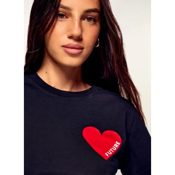 T-shirt col rond manches courtes cœur - From Future
