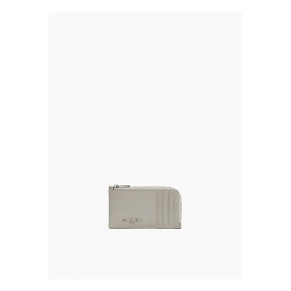 Porte carte large zippé Emile en cuir signature T - Le Tanneur