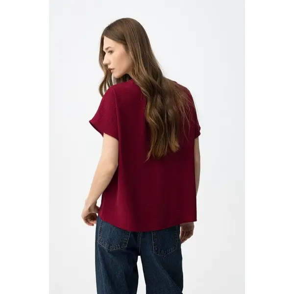 Blouse ample rouge femme col V Tiffosi – Élégance fluide Printemps/Été 2026