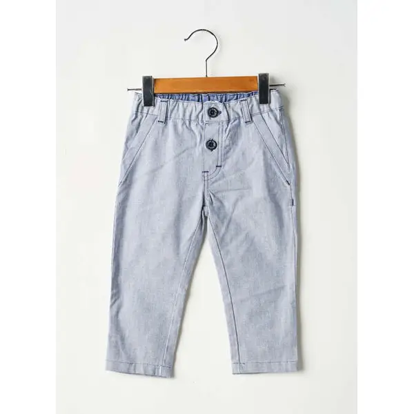 Pantalon Droit Gymp Bleu Taille Élastique