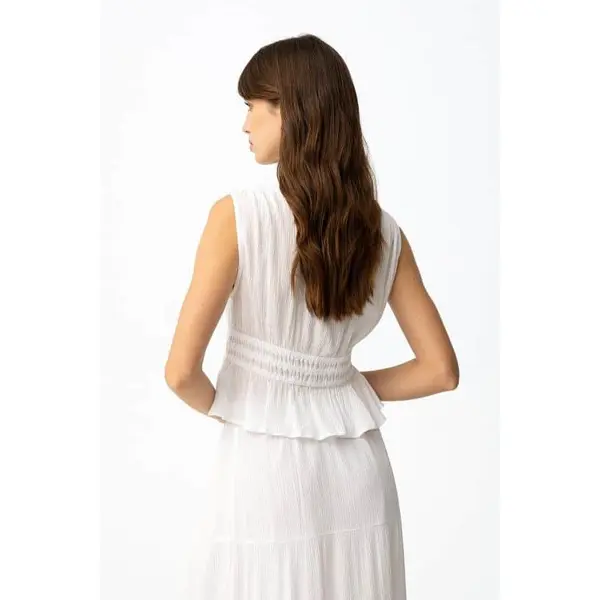 Top Blanc Col V Femme Tiffosi XS au L