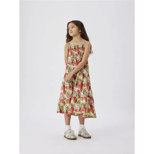 ROBE LONGUE FLEURIE VERTE FILLE NAME IT NKFVINAYA