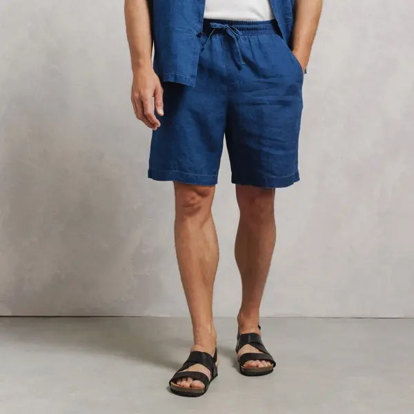 Bermuda 100% lin taille élastiquée