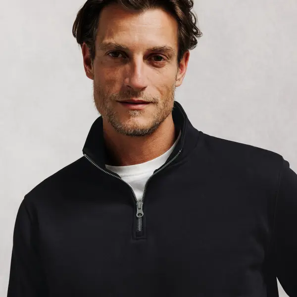 Sweat col montant zippé molleton uni