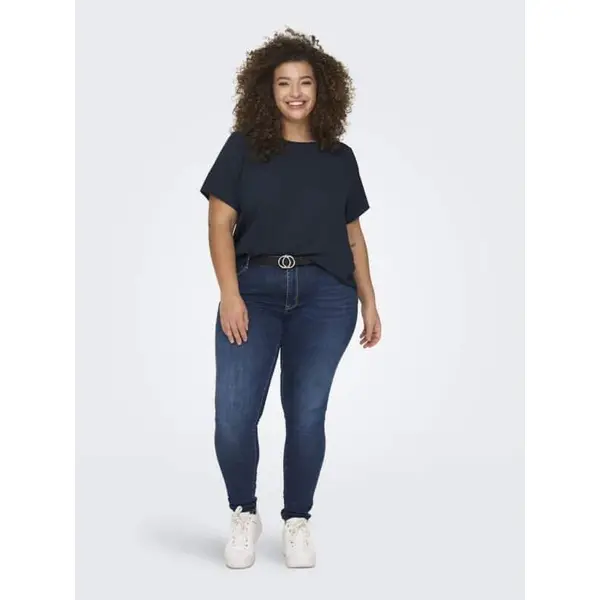 Blouse manches courtes bleue grande taille Only Carmakoma femme 42-48