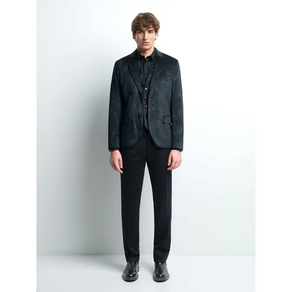 Veste coordonnable slim faux uni