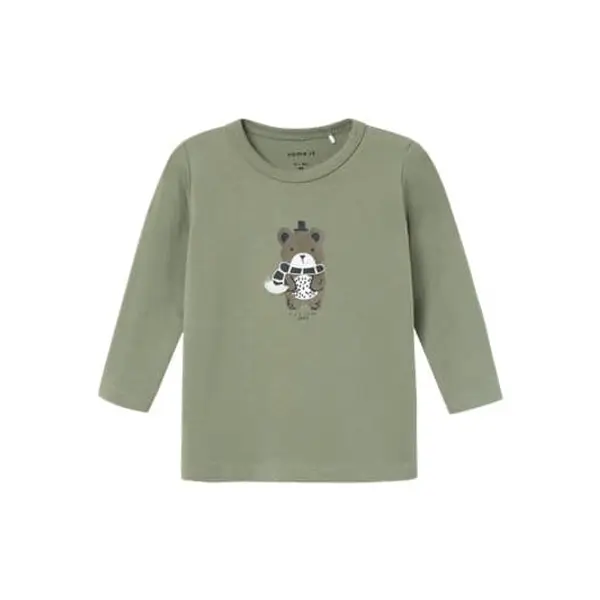 T-SHIRT MANCHES LONGUES VERT NAME IT