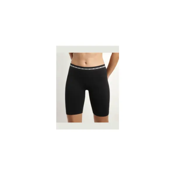 Cycliste femme en modal polyamide côtelée Noir Dim Icons Seamless - Dim