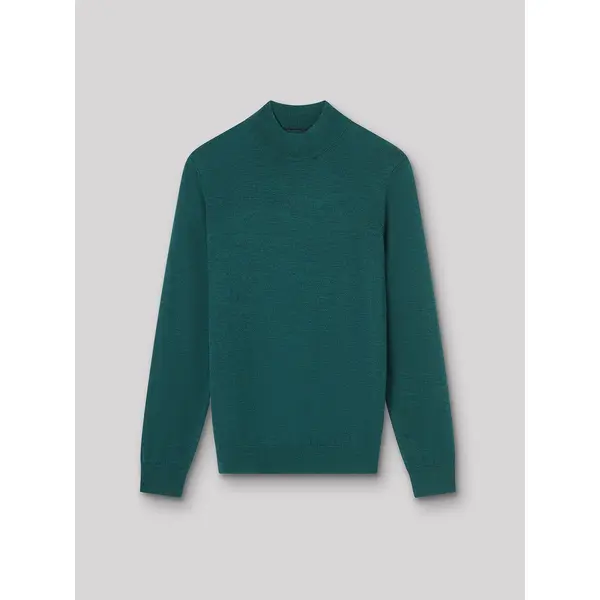 Pull col cheminée en laine mérinos