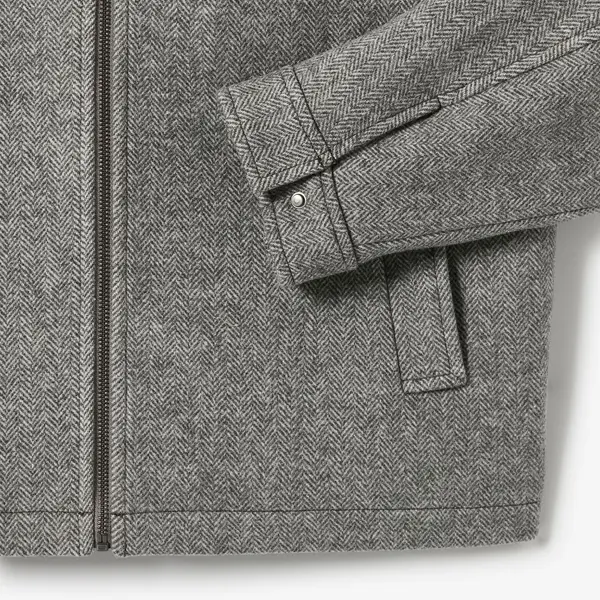 Blouson contenant de la laine col chemise zippé