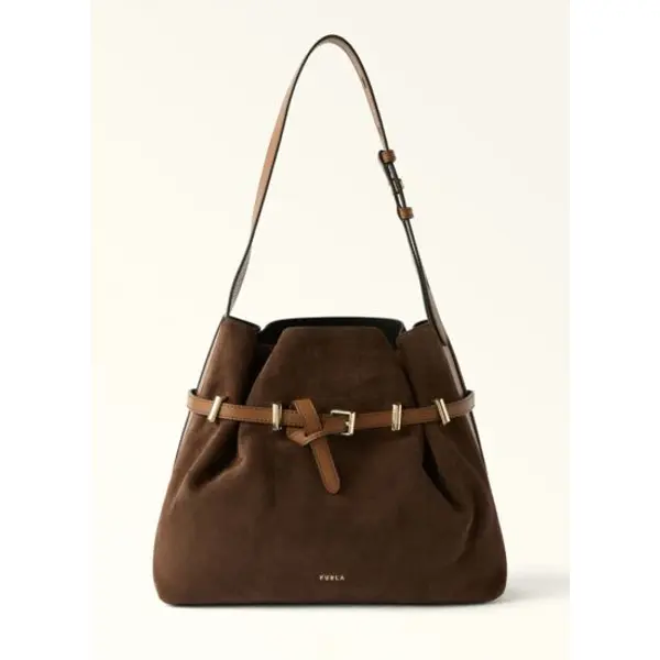 Aura m drawstring - suede+vitello sidney - Furla