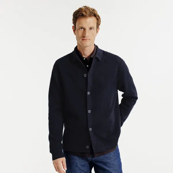 Gilet cardigan boutonné col polo