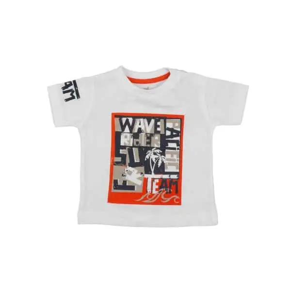 T-SHIRT BLANC IMPRIMÉ PETIT GARÇON 3-5 ANS BABYBOL