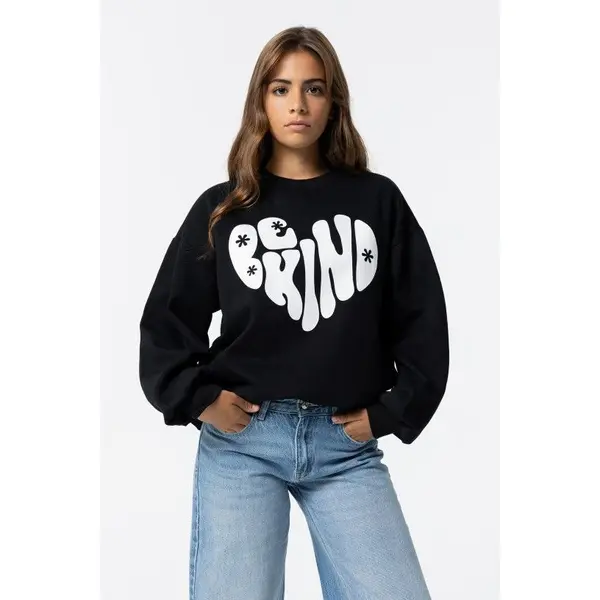SWEAT FILLE SANS CAPUCHE NOIR TIFFOSI