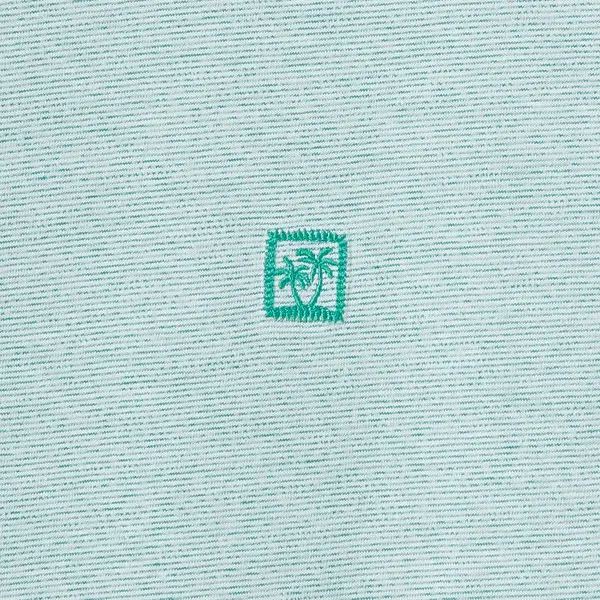 Tee shirt effet microrayé broderie poitrine