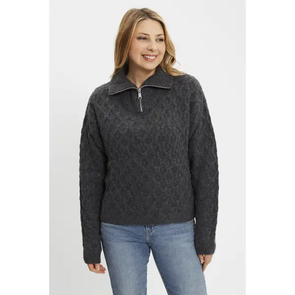 Pull camionneur à torsades gris