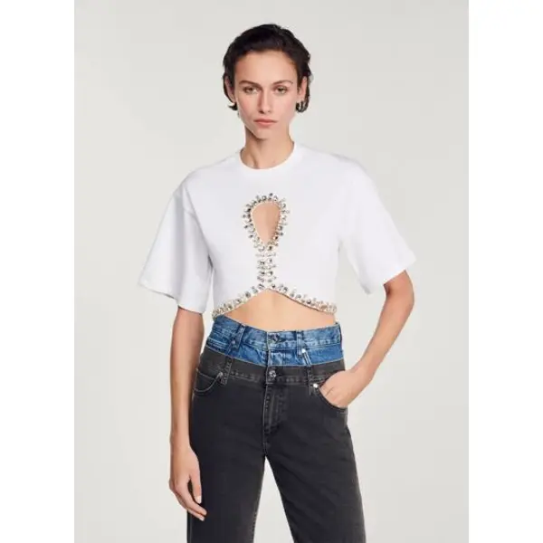 T-shirt court strassé - Sandro