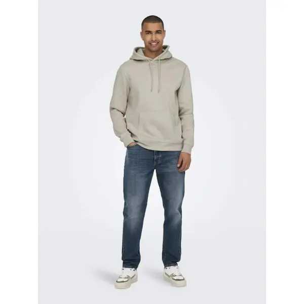 Sweat Beige à Capuche Only & Sons : L'Essentiel du Style Urbain Masculin