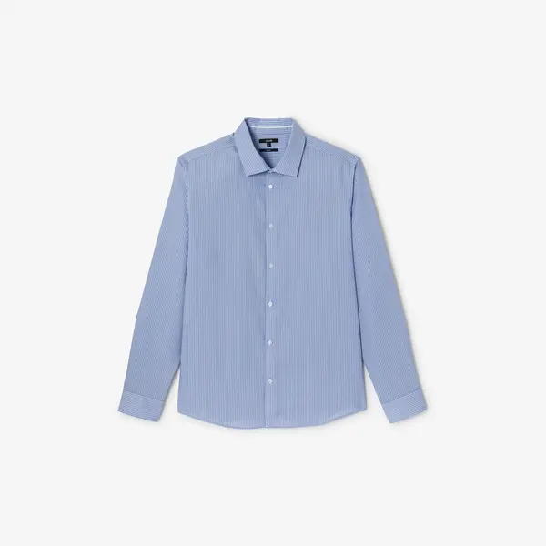Chemise sans repassage regular en coton rayée