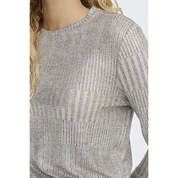 Top pailleté coupe regular argent