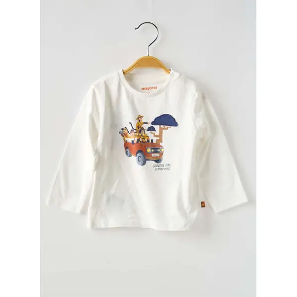 T-shirt Mayoral Blanc Manches Longues