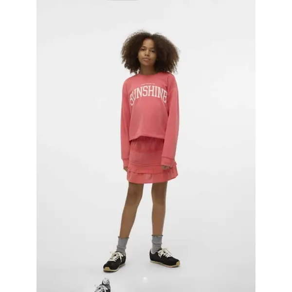 Sweat crop corail imprimé SUNSHINE KIDS fille 9-14 ans – VERO MODA