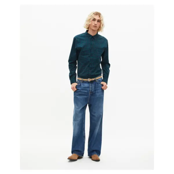 Chemise à petits carreaux marine et verte bleu - The Kooples Talange