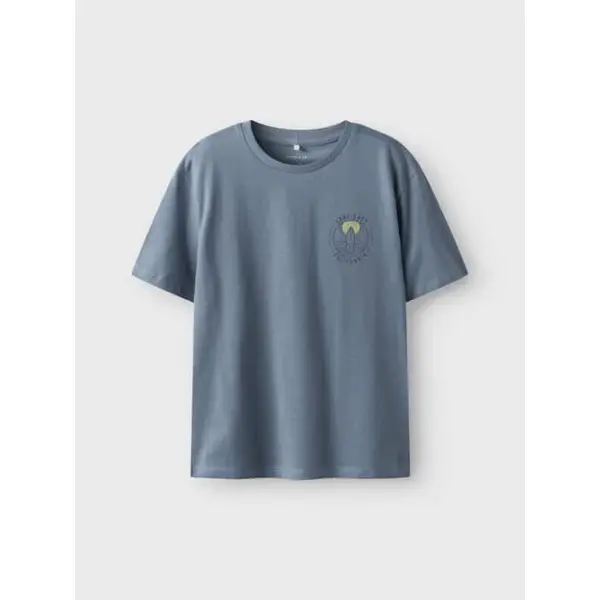 Tee shirt manches courtes avec logo dans le dos bleu Name It enfant garçon | Du 6 ans au 12 ans