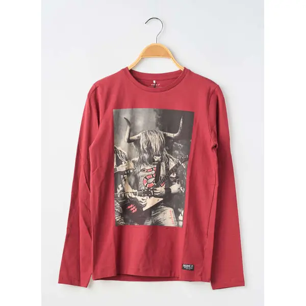 T-shirt Name It Rouge Manches Longues