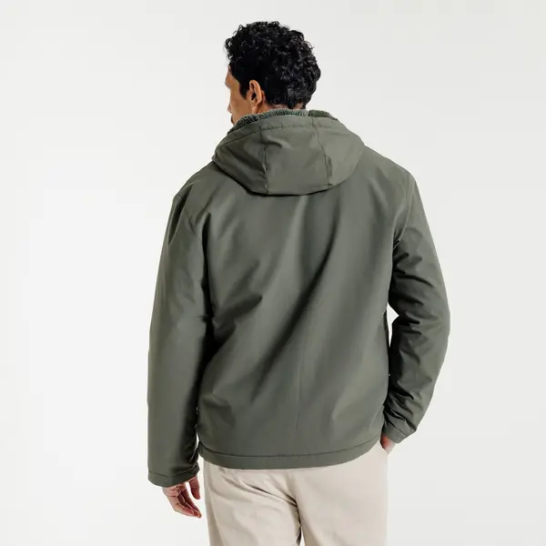 Blouson à capuche doublé en sherpa