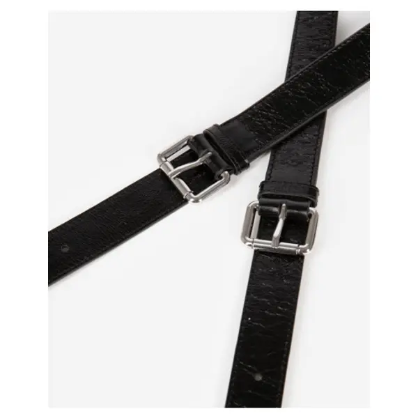 Bandoulière sac amelia en cuir craquelé noire black - The Kooples Corbeil