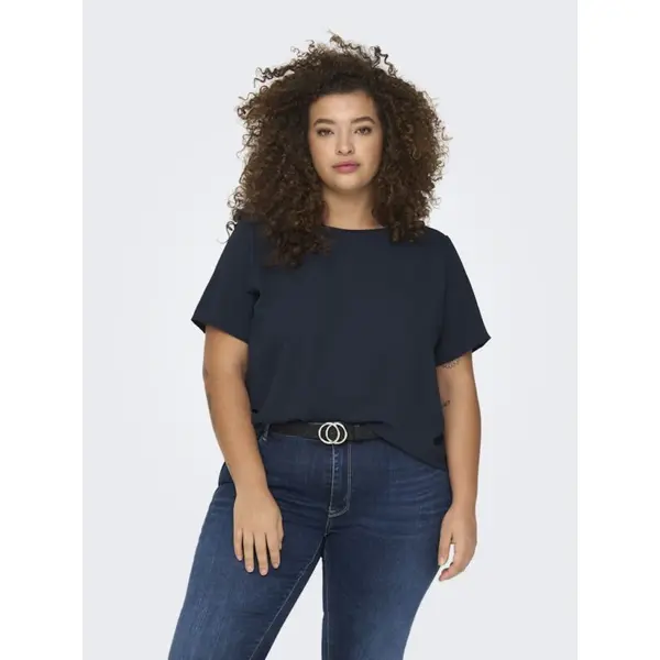 Blouse manches courtes bleue grande taille Only Carmakoma femme 42-48
