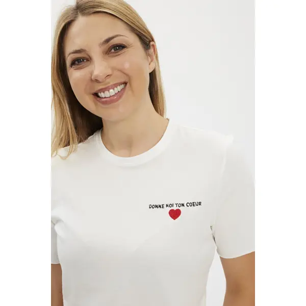 T-shirt blanc brodé