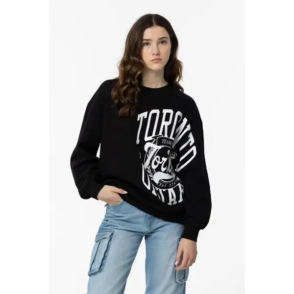 SWEAT NOIR SANS CAPUCHE ADO FILLE TIFFOSI