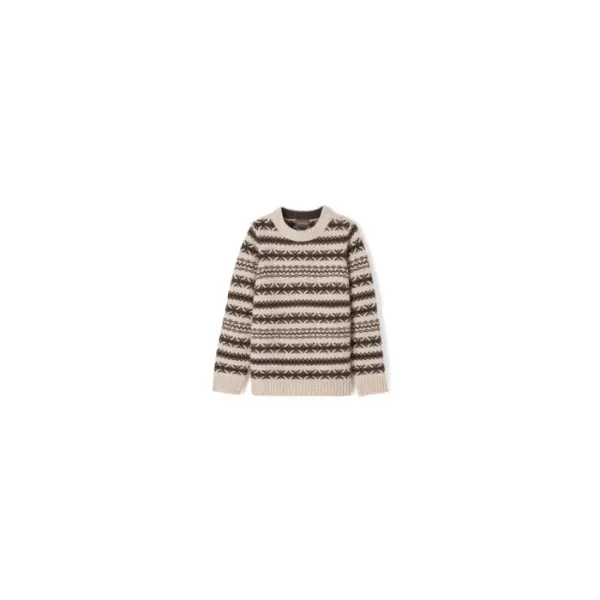 Ras de cou ample jacquard fairisle - femme - cream donegal - Bompard