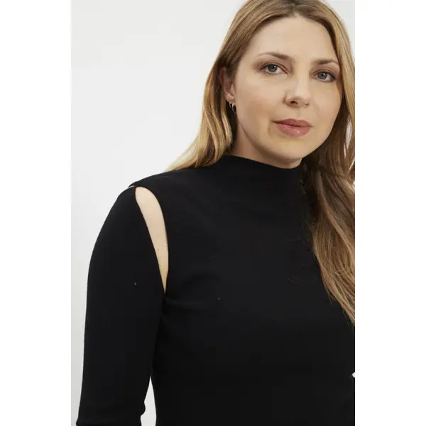 Pull Jupiter caviar noir manches amovibles