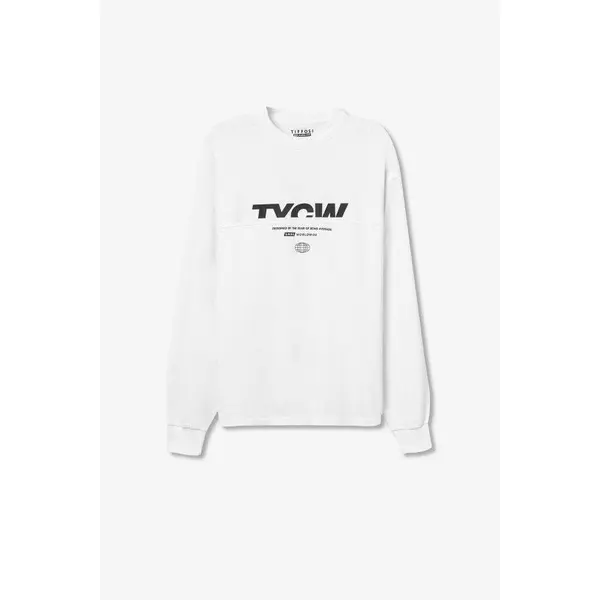 Tee-shirt blanc ample manches longues Tiffosi : l'attitude streetwear pour ado