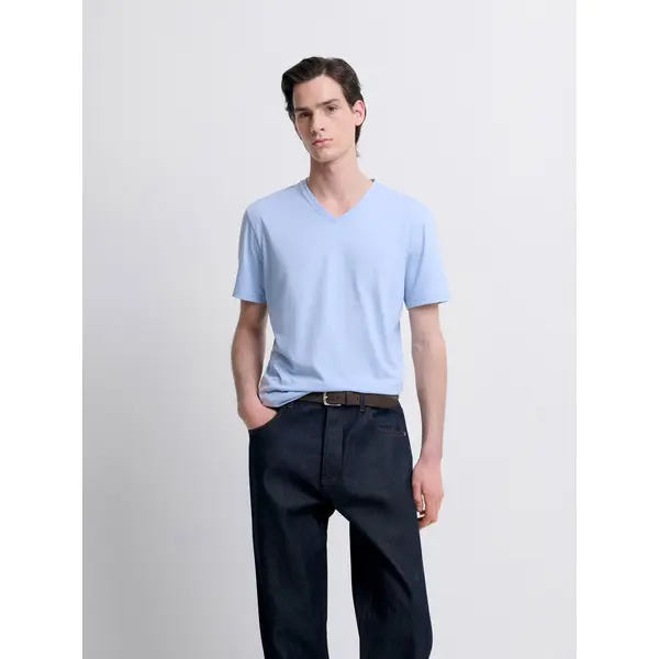 T-shirt col V mélange coton Supima®