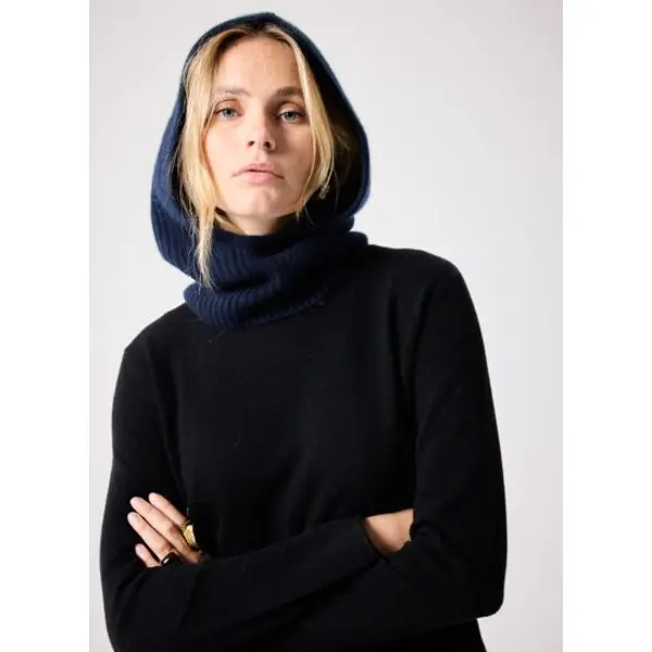 Cagoule en cachemire lita marine - Notshy