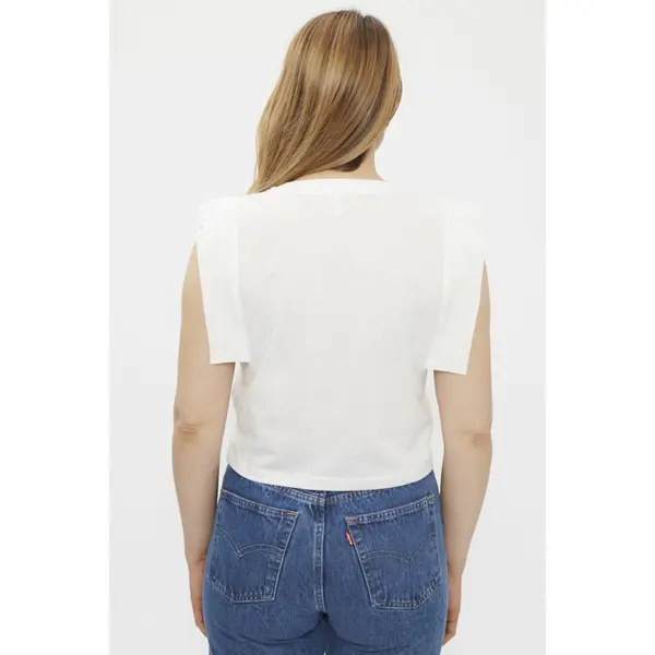 T-shirt fantaisie blanc sans manches