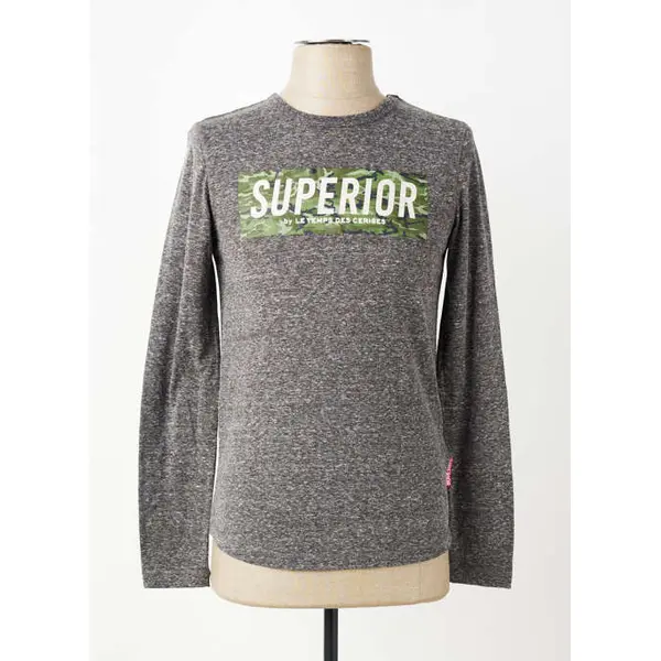 T-shirt Le Temps Des Cerises Gris Manches Longues
