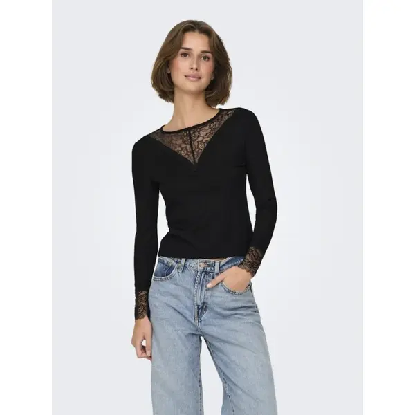 TOP MANCHES LONGUES DENTELLE NOIR JDY FEMME DU XS AU XL