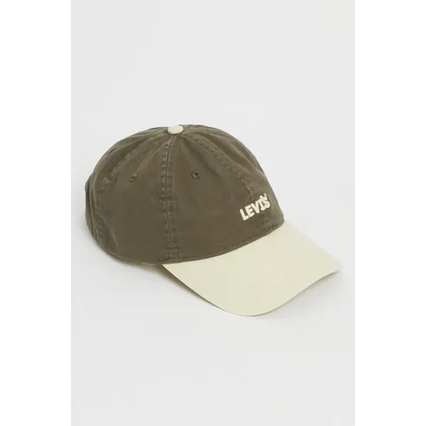 Casquette Headline Logo kaki et crème
