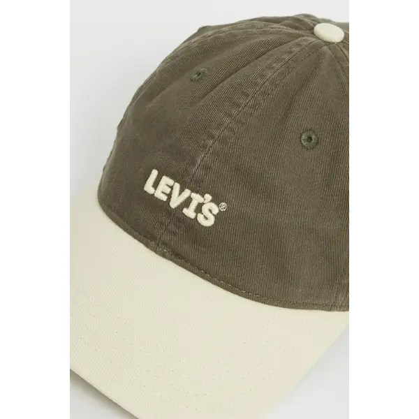 Casquette Headline Logo kaki et crème