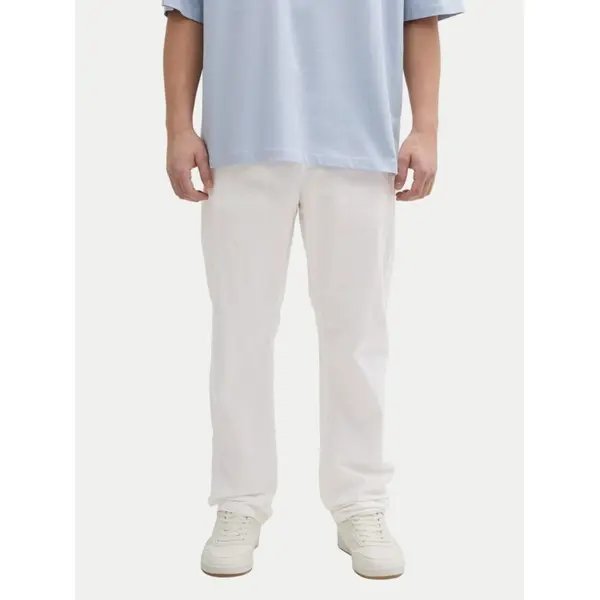 Pantalon Blanc Mi-Saison en Lin et Coton Tom Tailor Homme du S au XL