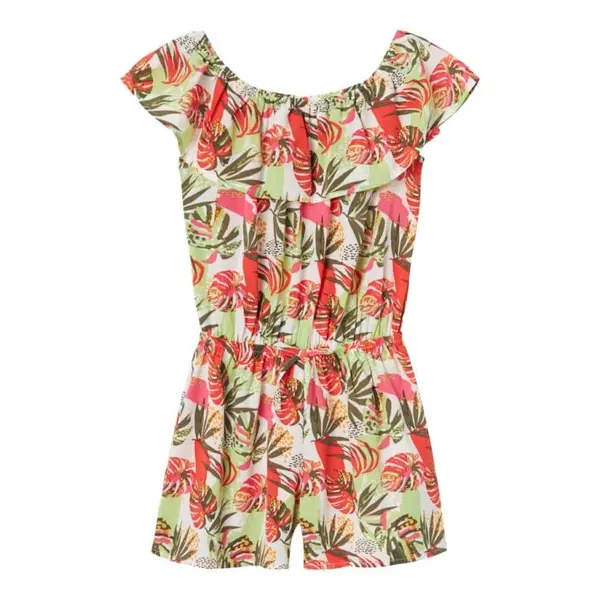 COMBI-SHORT BLANC IMPRIMÉ TROPICAL NAME IT FILLE NKFVINAYA