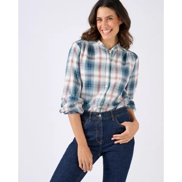 Chemisier volanté à carreaux