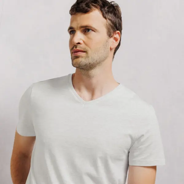 Tee shirt col V en coton